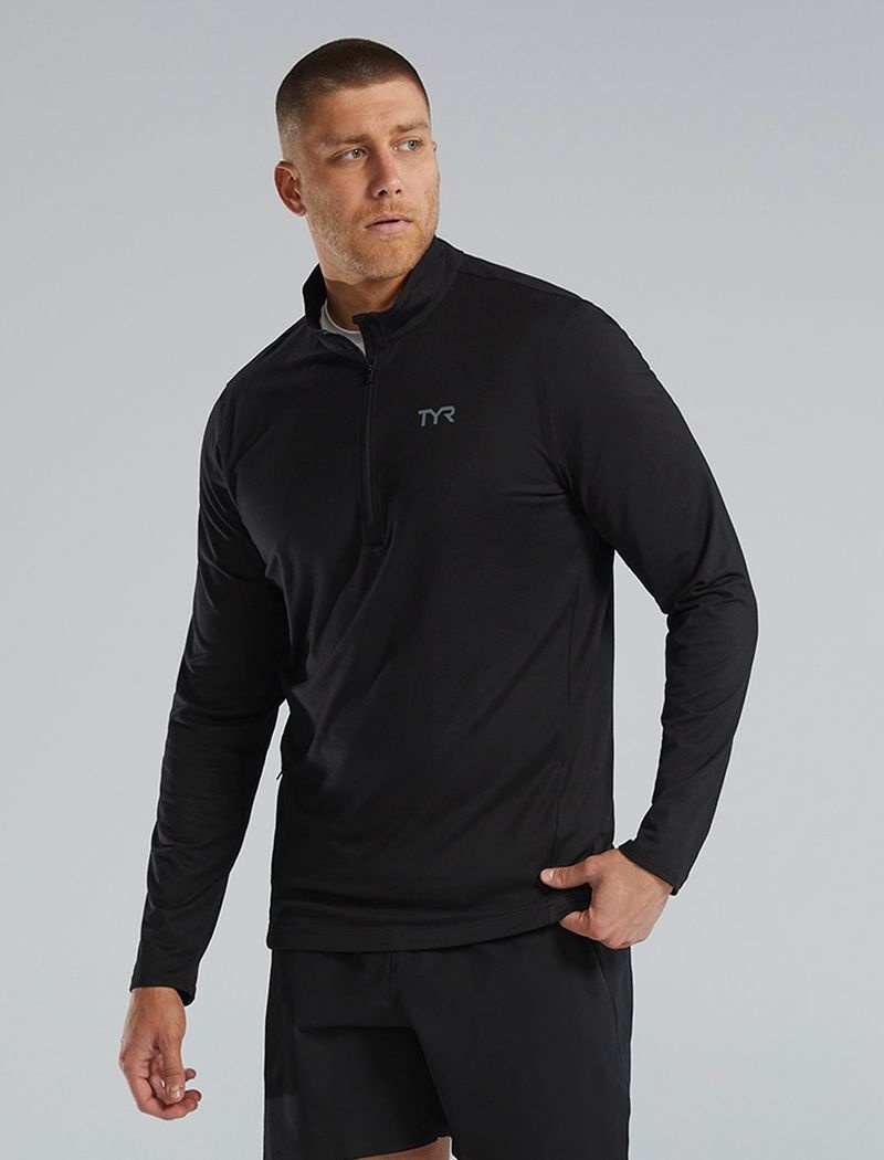 Chemises Tyr Sls? Long Sleeve1?4 Zip Homme Noir | 08823780ILW