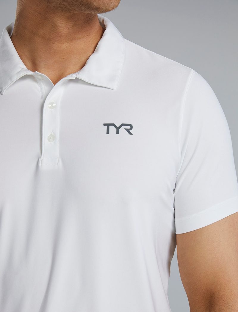 Polo Tyr Climadry? Corta Sleeve Homme Blanche | 88968144ONQ