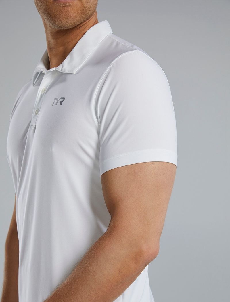 Polo Tyr Climadry? Corta Sleeve Homme Blanche | 88968144ONQ