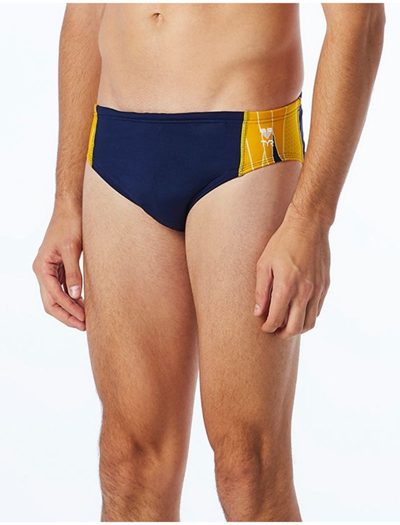 Maillot de Bain Tyr Durafast Elite? Phoenix Homme Bleu Marine Jaune | 62499680SES