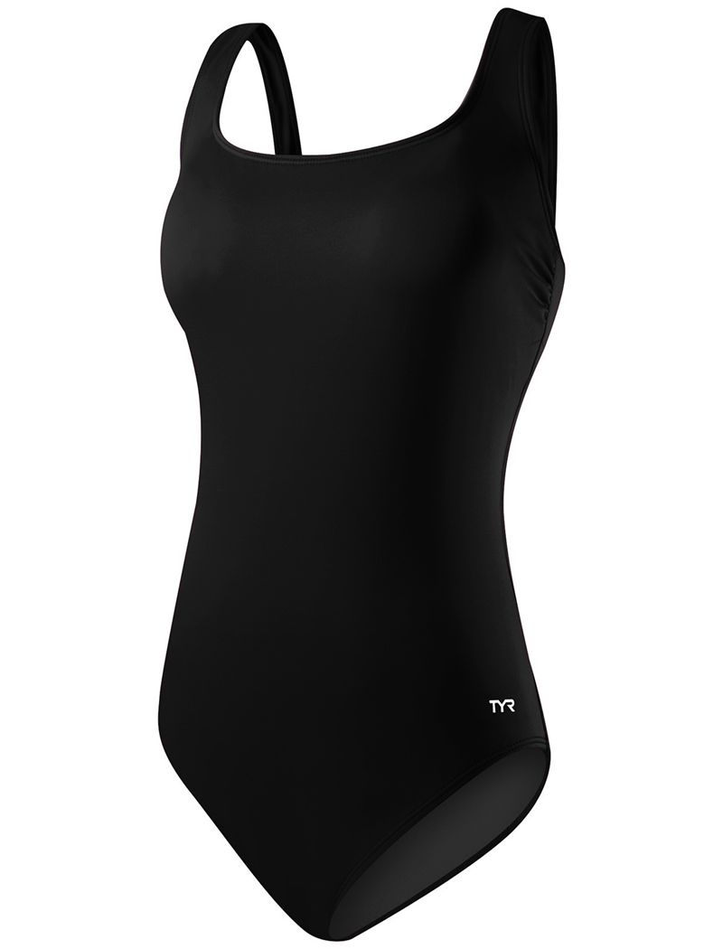 Maillot de Bain Tyr Durafast Elite? Scoop Neck Controlfit Femme Noir | 47794453EHI