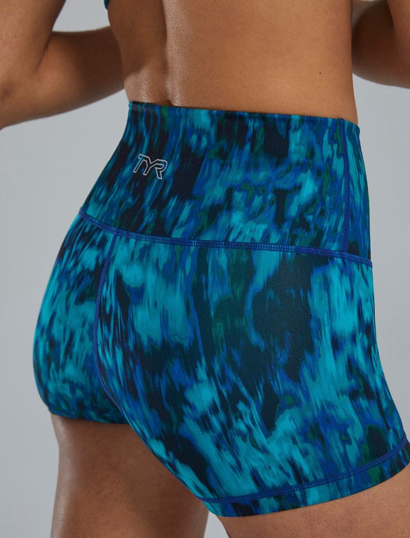 Short Tyr Base Kinetic? High-rise 2 Femme Bleu Vert | 79897898MCV