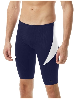 Maillot de Bain Tyr Durafast Elite? Curve Splice Jammer Hexa Homme Bleu Marine Blanche | 78733390AZT