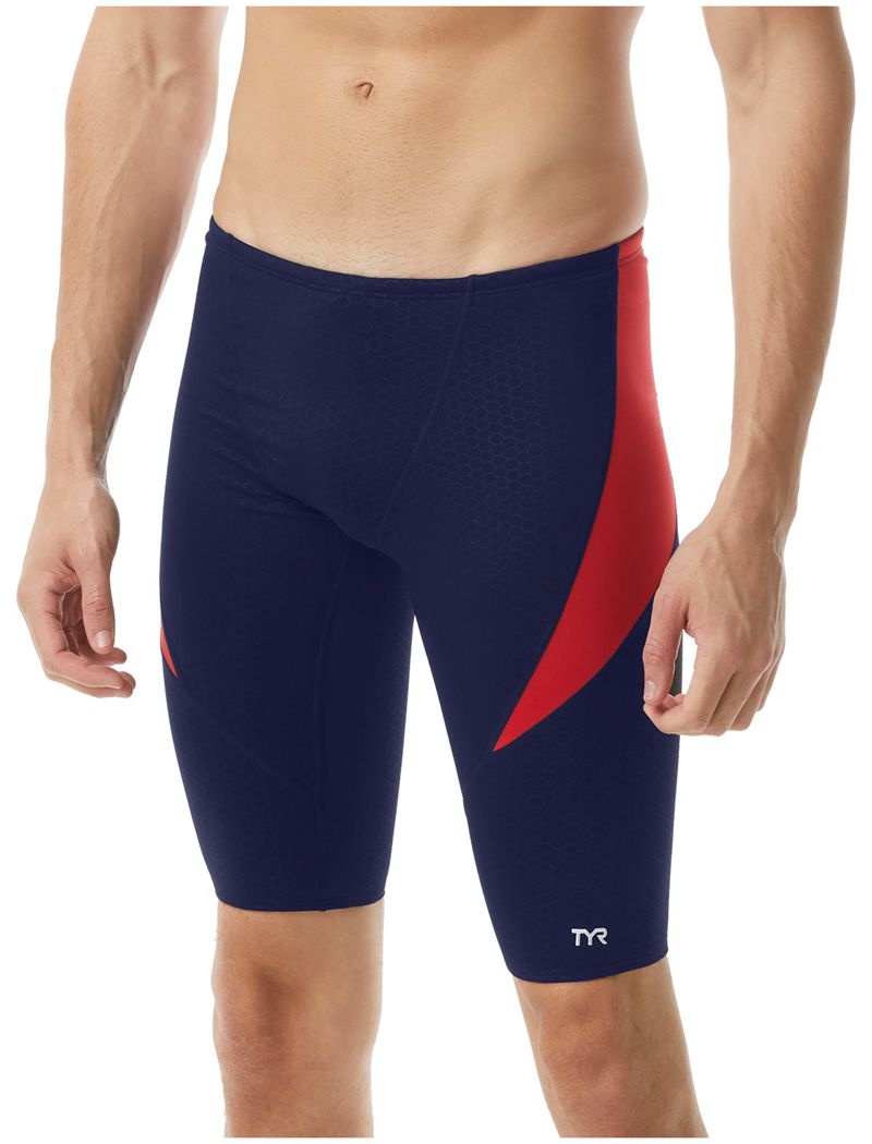 Maillot de Bain Tyr Durafast Elite? Curve Splice Jammer Hexa Homme Bleu Marine Rouge | 57415095VTL