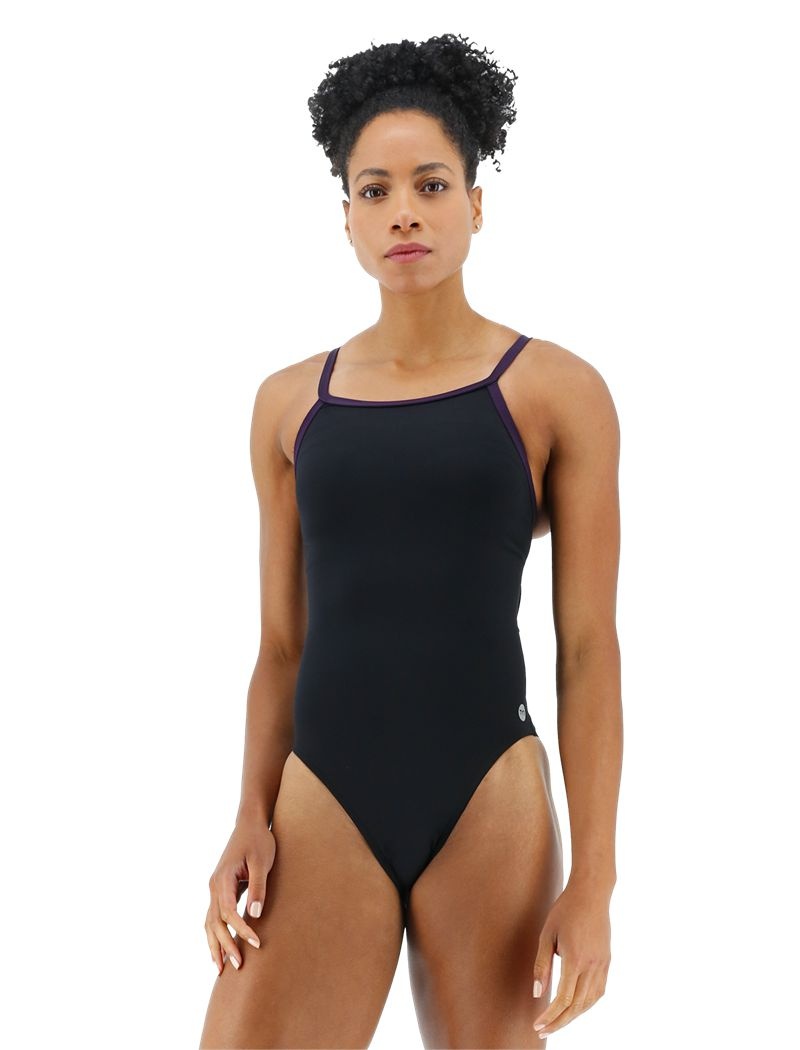 Maillot de Bain Tyr Durafast Elite? Diamond Controlfit Femme Noir | 87171803MVU