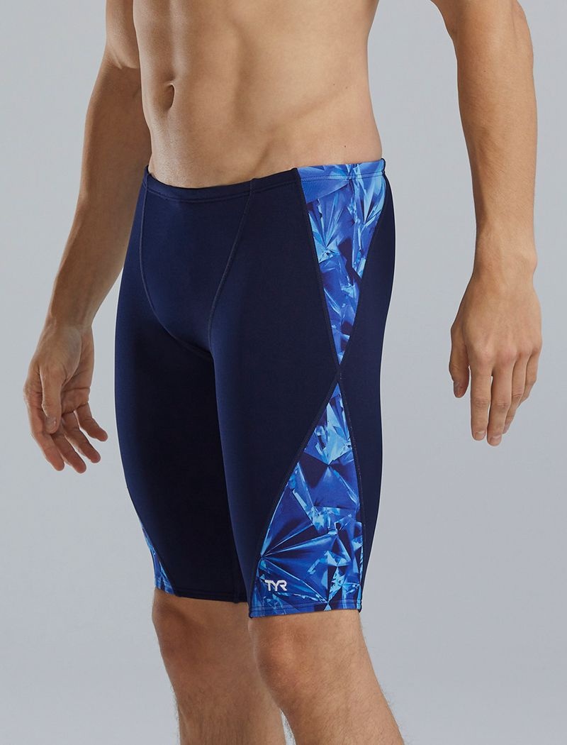 Maillot de Bain Tyr Durafast Elite? Blade Splice Jammer Crystalized Homme Bleu Marine Bleu | 36659163POT