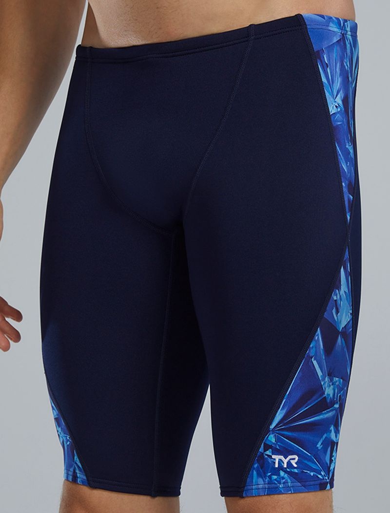 Maillot de Bain Tyr Durafast Elite? Blade Splice Jammer Crystalized Homme Bleu Marine Bleu | 36659163POT