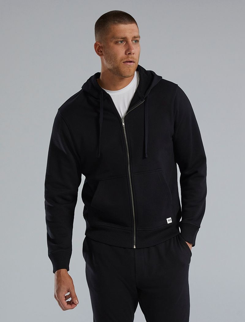 Sweat a Capuche Tyr Ultrasoft Heavyweight Terry Full-zip Homme Noir | 50645583TUD