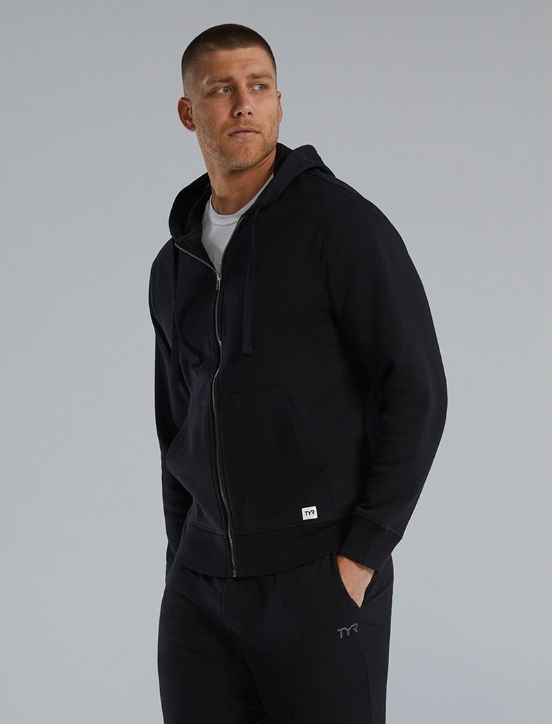 Sweat a Capuche Tyr Ultrasoft Heavyweight Terry Full-zip Homme Noir | 50645583TUD