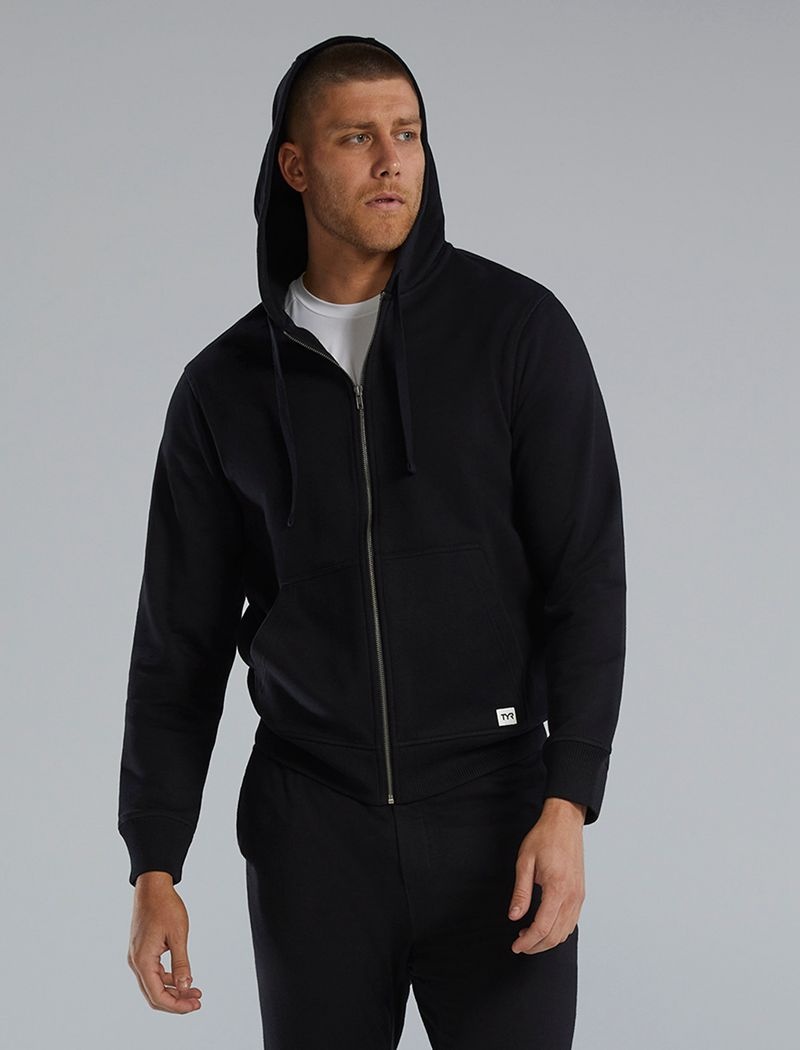 Sweat a Capuche Tyr Ultrasoft Heavyweight Terry Full-zip Homme Noir | 50645583TUD