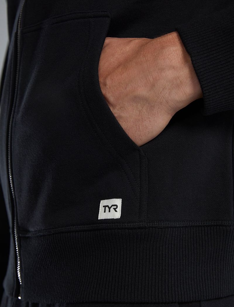 Sweat a Capuche Tyr Ultrasoft Heavyweight Terry Full-zip Homme Noir | 50645583TUD