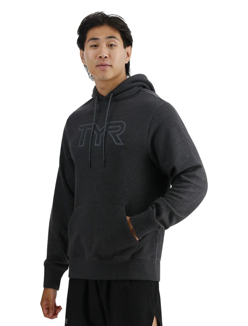 Sweat a Capuche Tyr Ultrasoft Big Logo Tech Homme Grise Foncé | 08519097WGC