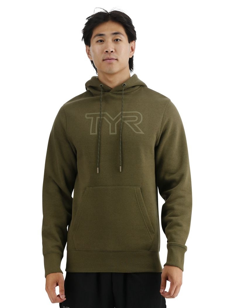 Sweat a Capuche Tyr Ultrasoft Big Logo Tech Homme Vert Olive | 23804908EUZ