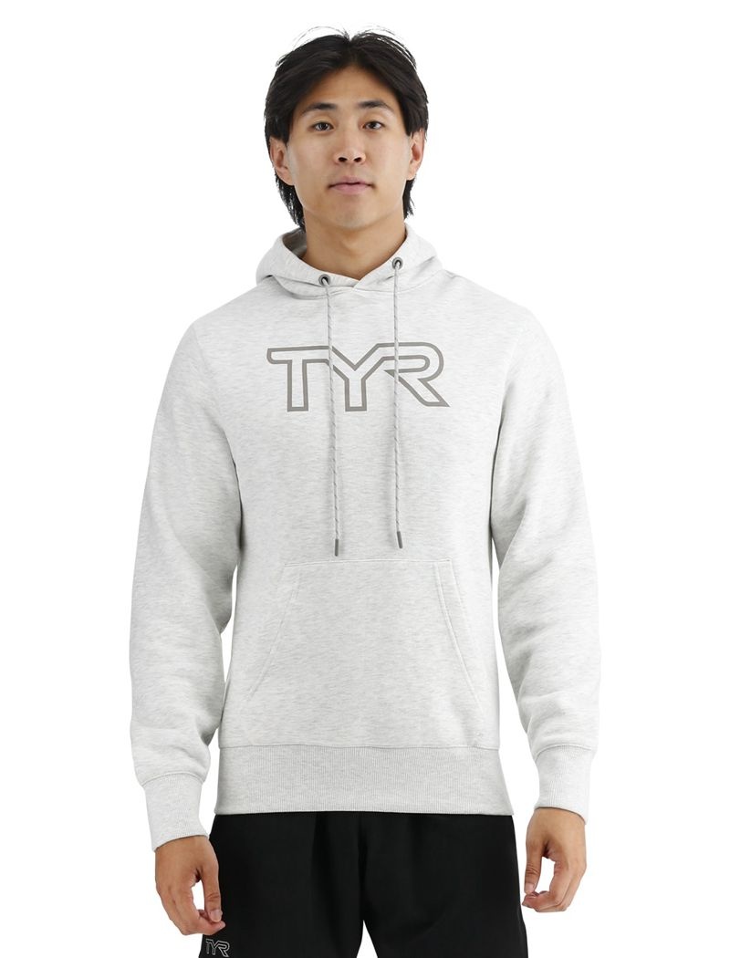 Sweat a Capuche Tyr Ultrasoft Big Logo Tech Homme Grise Clair | 03283828IGV