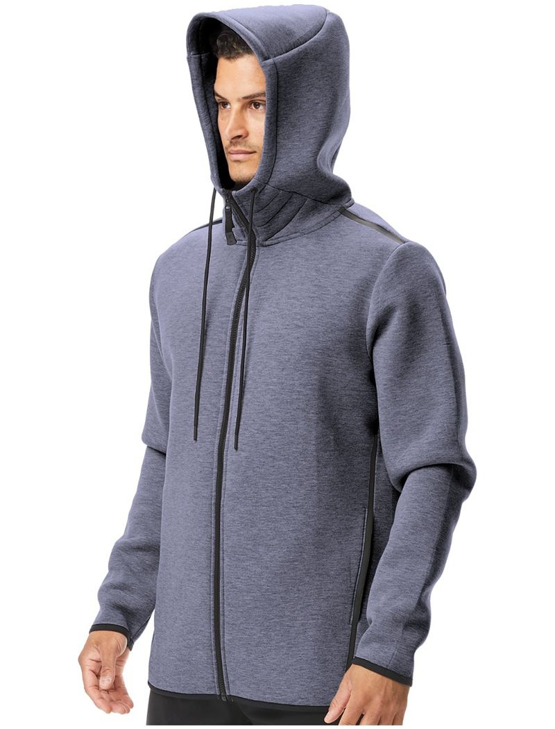 Sweat a Capuche Tyr Elite Team Full Zip Homme Bleu Grise | 36837387YBM