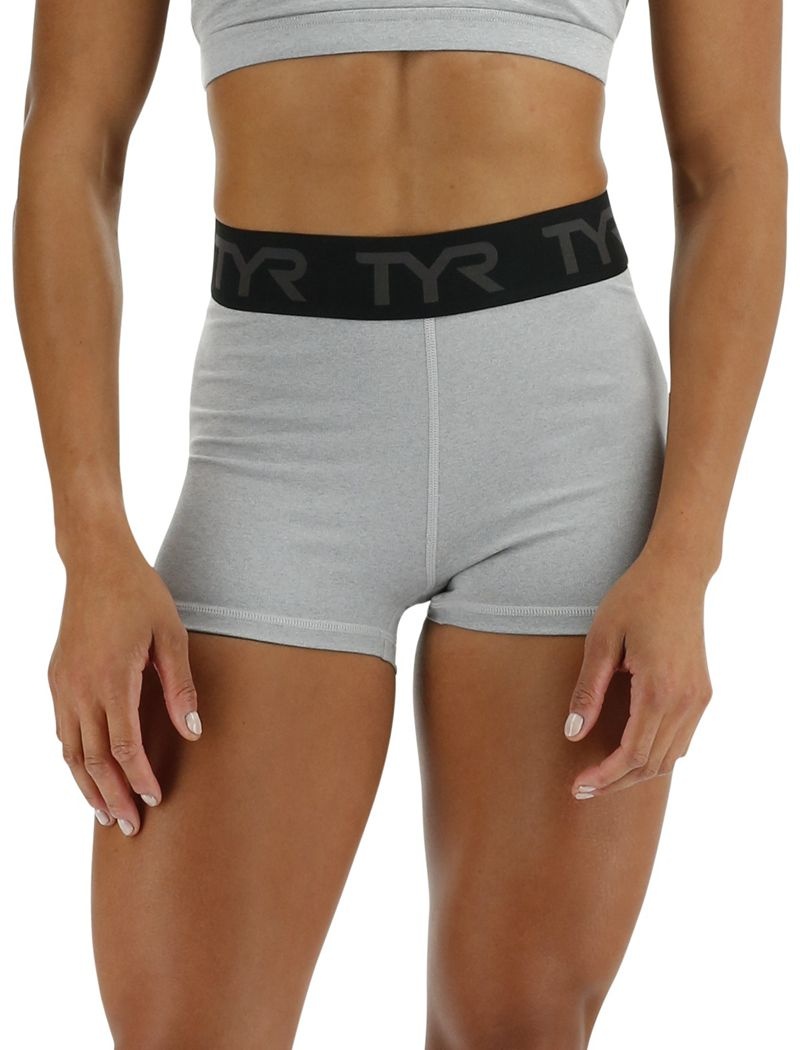 Short Tyr Base Kinetic? Mid-rise 2 Logo Femme Grise Clair | 68588400UEM