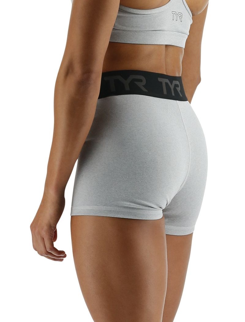 Short Tyr Base Kinetic? Mid-rise 2 Logo Femme Grise Clair | 68588400UEM