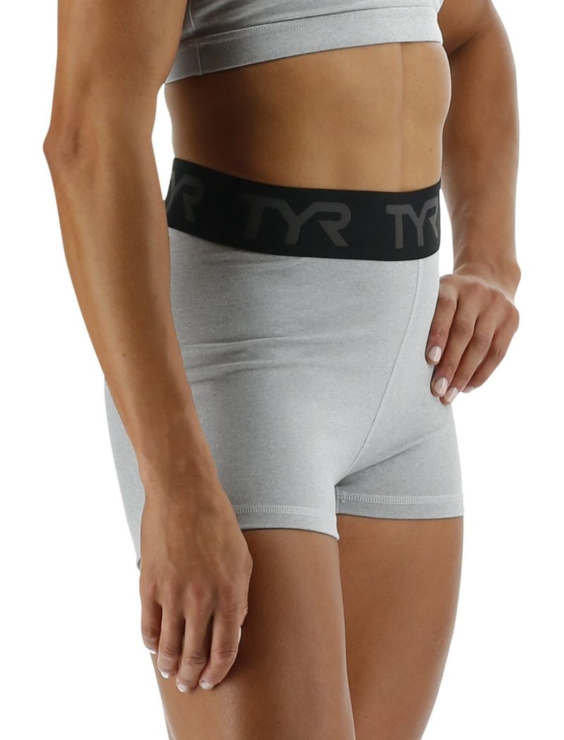 Short Tyr Base Kinetic? Mid-rise 2 Logo Femme Grise Clair | 68588400UEM