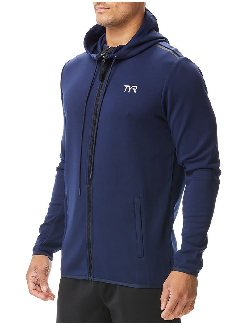 Sweat a Capuche Tyr Alliance Podium Full Zip Homme Bleu Marine | 03686612FFX