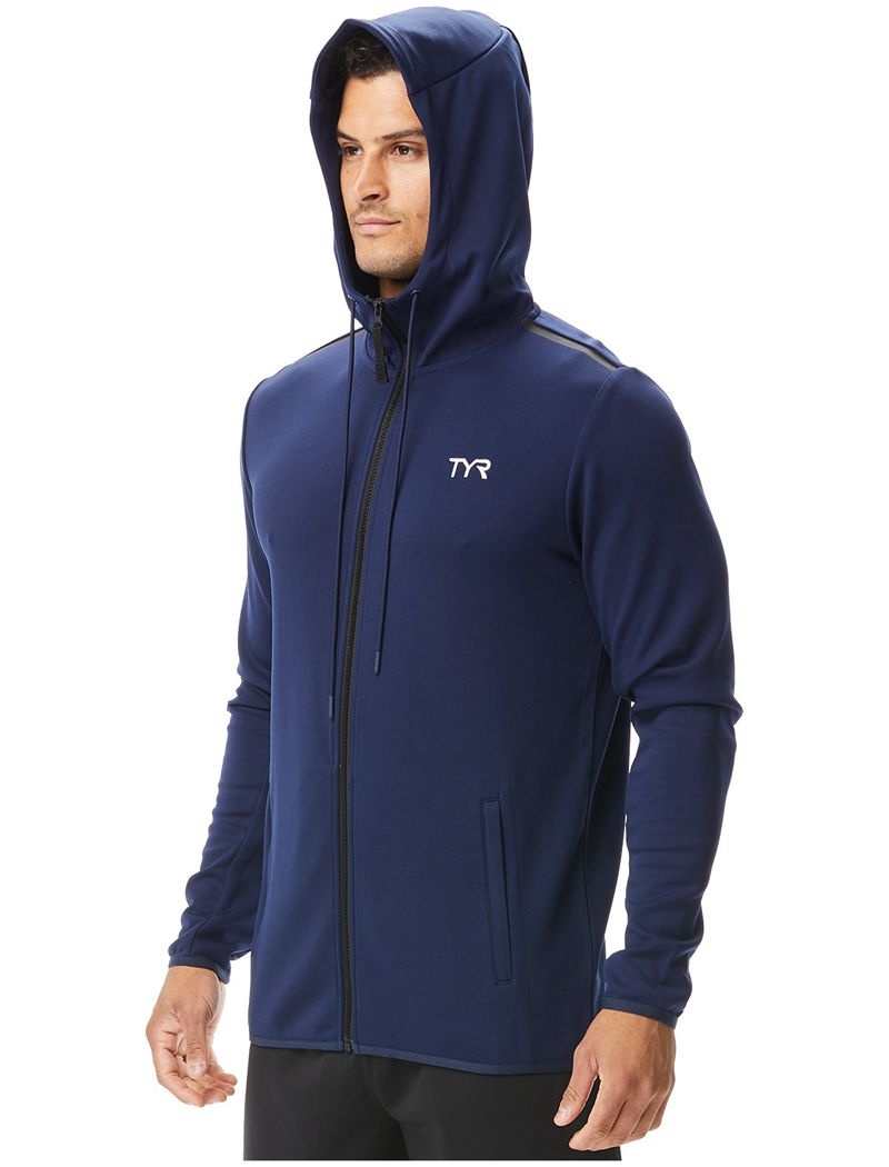 Sweat a Capuche Tyr Alliance Podium Full Zip Homme Bleu Marine | 03686612FFX