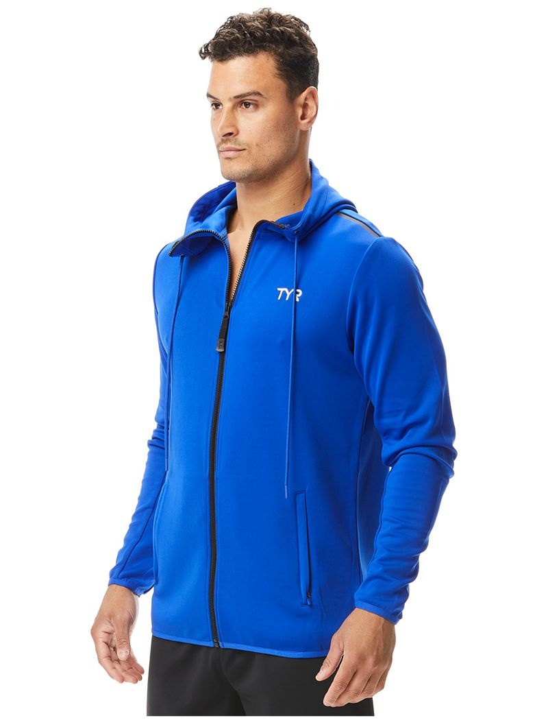 Sweat a Capuche Tyr Alliance Podium Full Zip Homme Bleu | 78099018ZGK