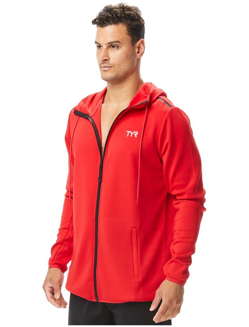 Sweat a Capuche Tyr Alliance Podium Full Zip Homme Rouge | 62845904SDU