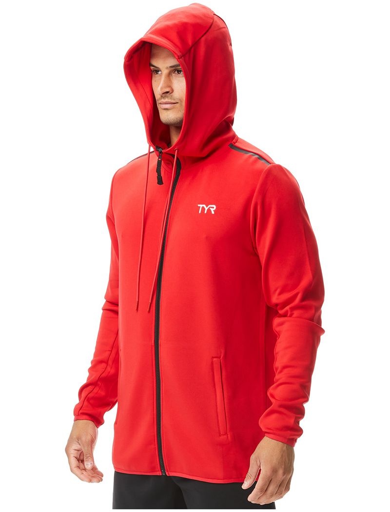 Sweat a Capuche Tyr Alliance Podium Full Zip Homme Rouge | 62845904SDU