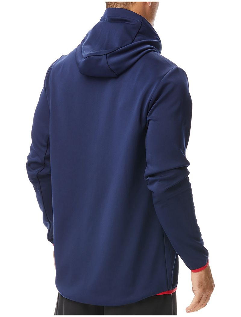 Sweat a Capuche Tyr Alliance Podium Full Zip Homme Bleu Blanche Rouge | 19560985QSF