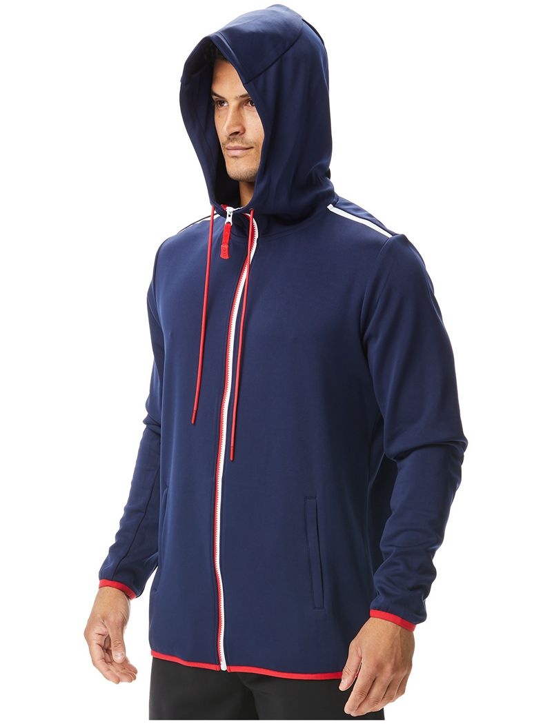 Sweat a Capuche Tyr Alliance Podium Full Zip Homme Bleu Blanche Rouge | 19560985QSF