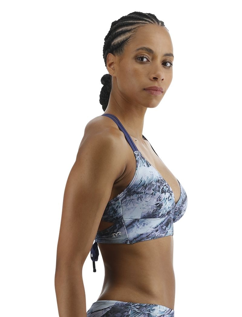 Soutien Gorge Sport Tyr Madeline Shale Femme Bleu Multicolore | 09280497OSF