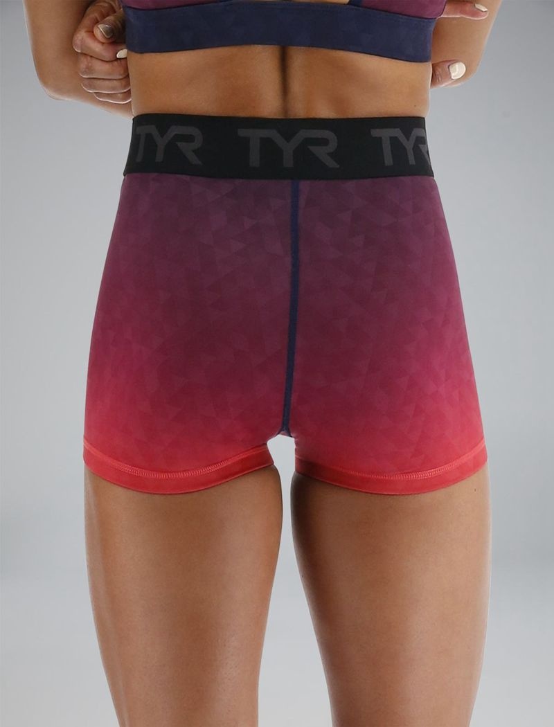 Short Tyr Base Kinetic? Mid-rise 2 Logo Femme Rouge Bleu Marine | 58678776BOI