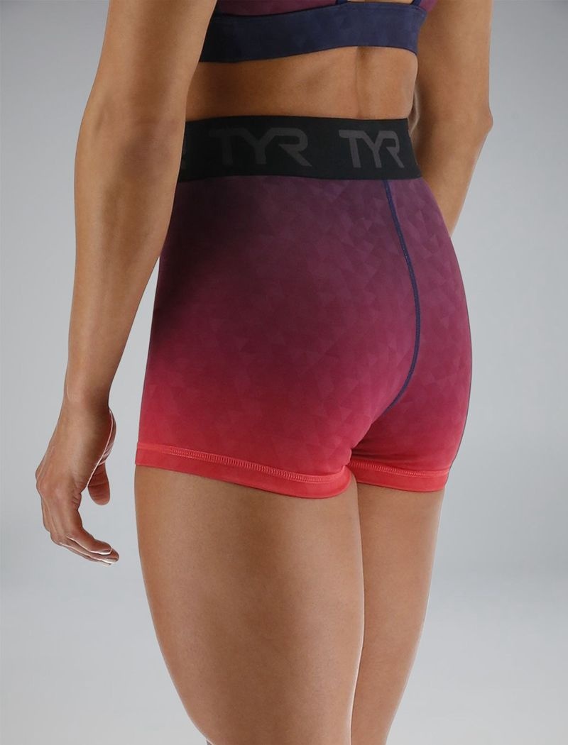 Short Tyr Base Kinetic? Mid-rise 2 Logo Femme Rouge Bleu Marine | 58678776BOI