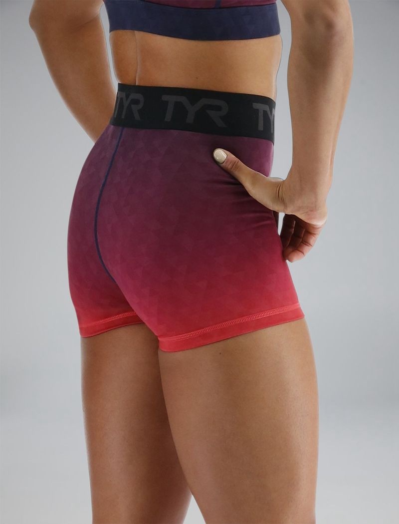 Short Tyr Base Kinetic? Mid-rise 2 Logo Femme Rouge Bleu Marine | 58678776BOI