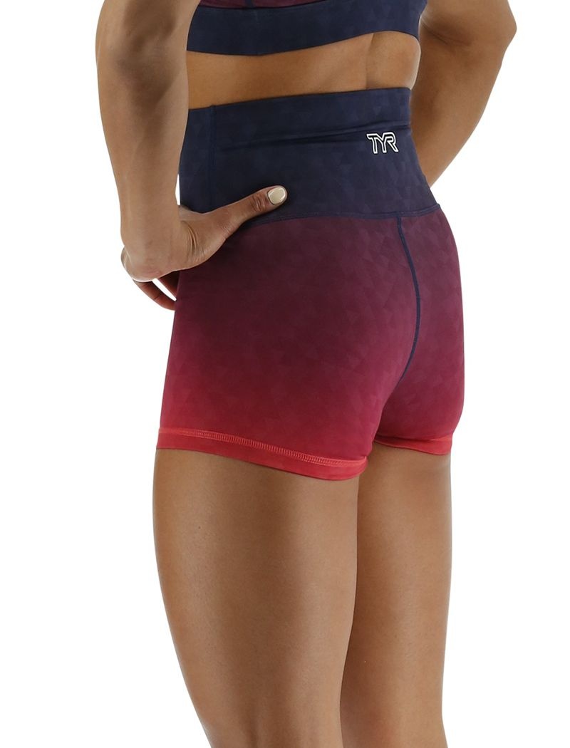 Short Tyr Base Kinetic? High-rise 2 Femme Rouge Bleu Marine | 49501179FTQ