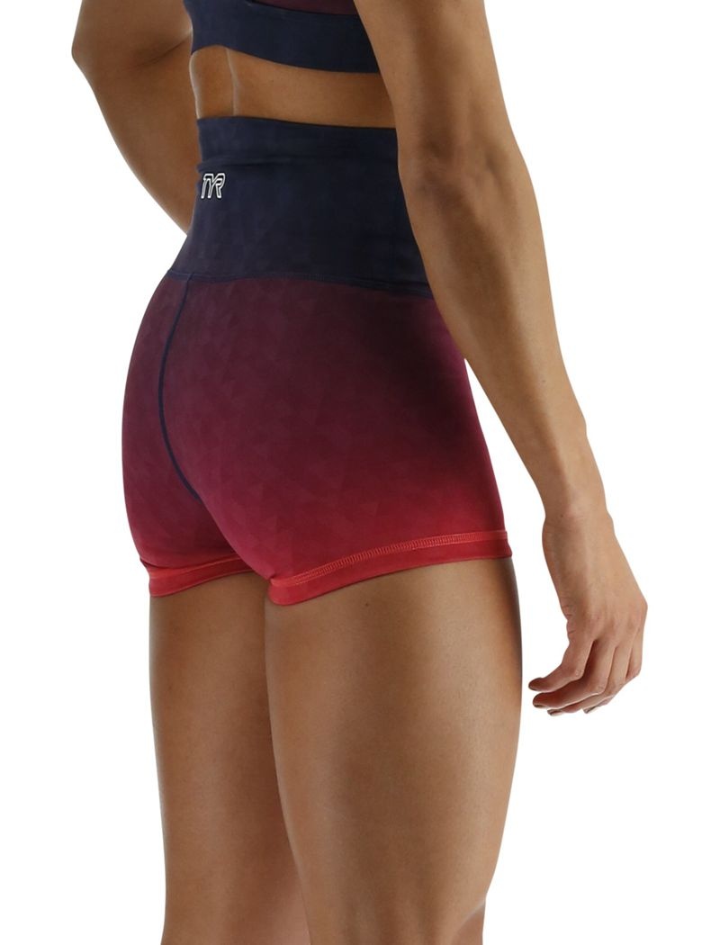 Short Tyr Base Kinetic? High-rise 2 Femme Rouge Bleu Marine | 49501179FTQ