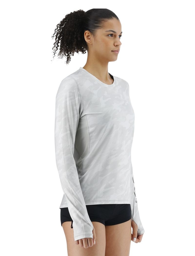 Chemises Tyr Sundefense? Vented Long Sleeve Crew Femme Grise Clair | 07935032ZKW