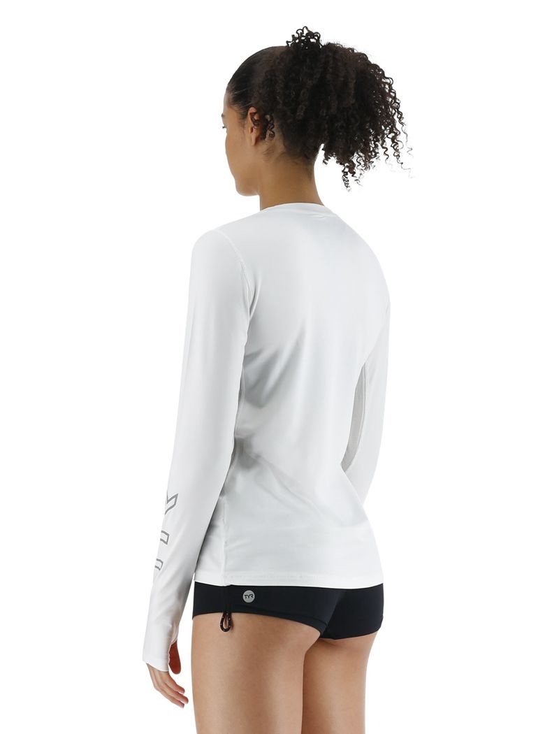 Chemises Tyr Sundefense? Vented Long Sleeve Crew Femme Blanche | 86569803TIK