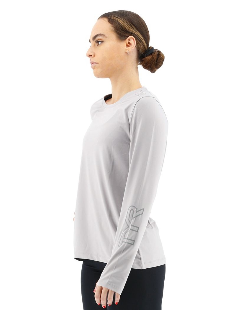 Chemises Tyr Sundefense Long Sleeve Femme Grise Clair | 09666038VQP