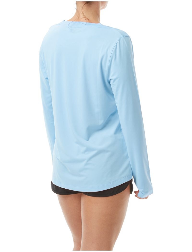 Chemises Tyr Sundefense Long Sleeve Femme Bleu Clair | 22022495BOC