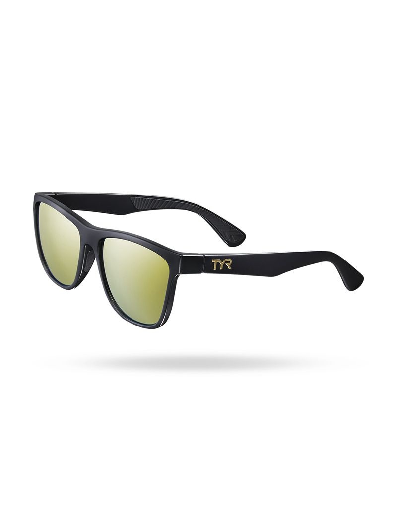 Lunette de Soleil Tyr Raya Hts Polarized Homme Noir Doré | 26009046TOT