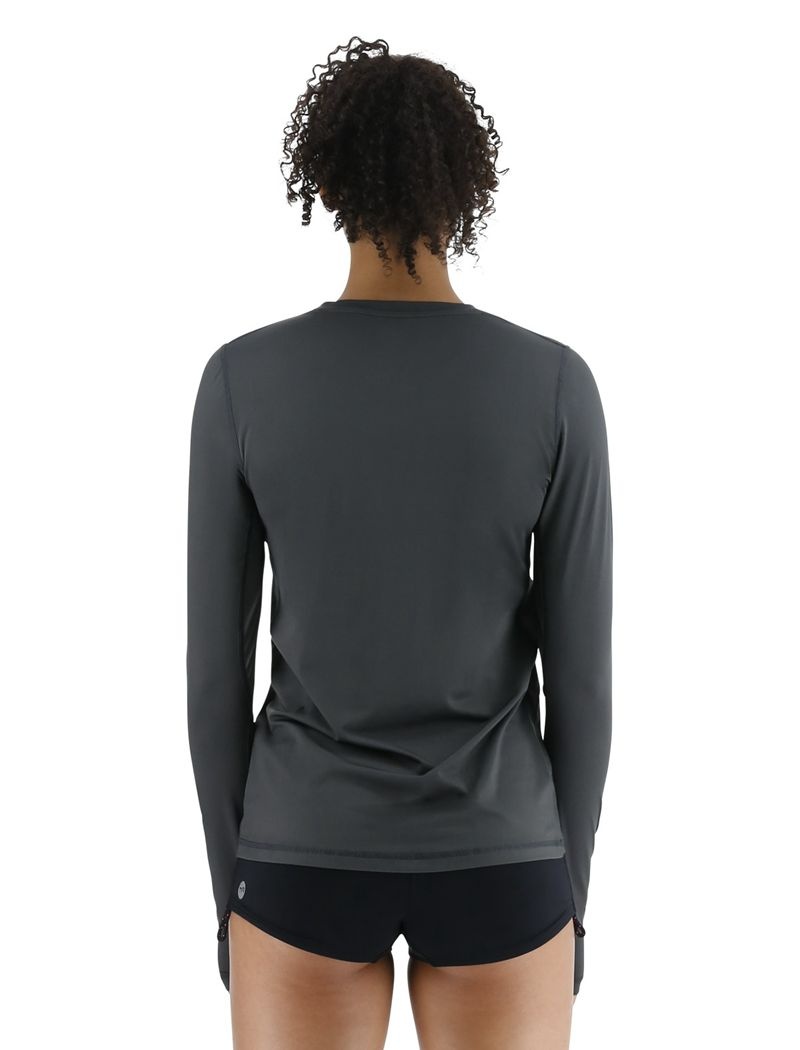 Chemises Tyr Sundefense? Vented Long Sleeve Crew Femme Grise Foncé | 70597930ZBZ