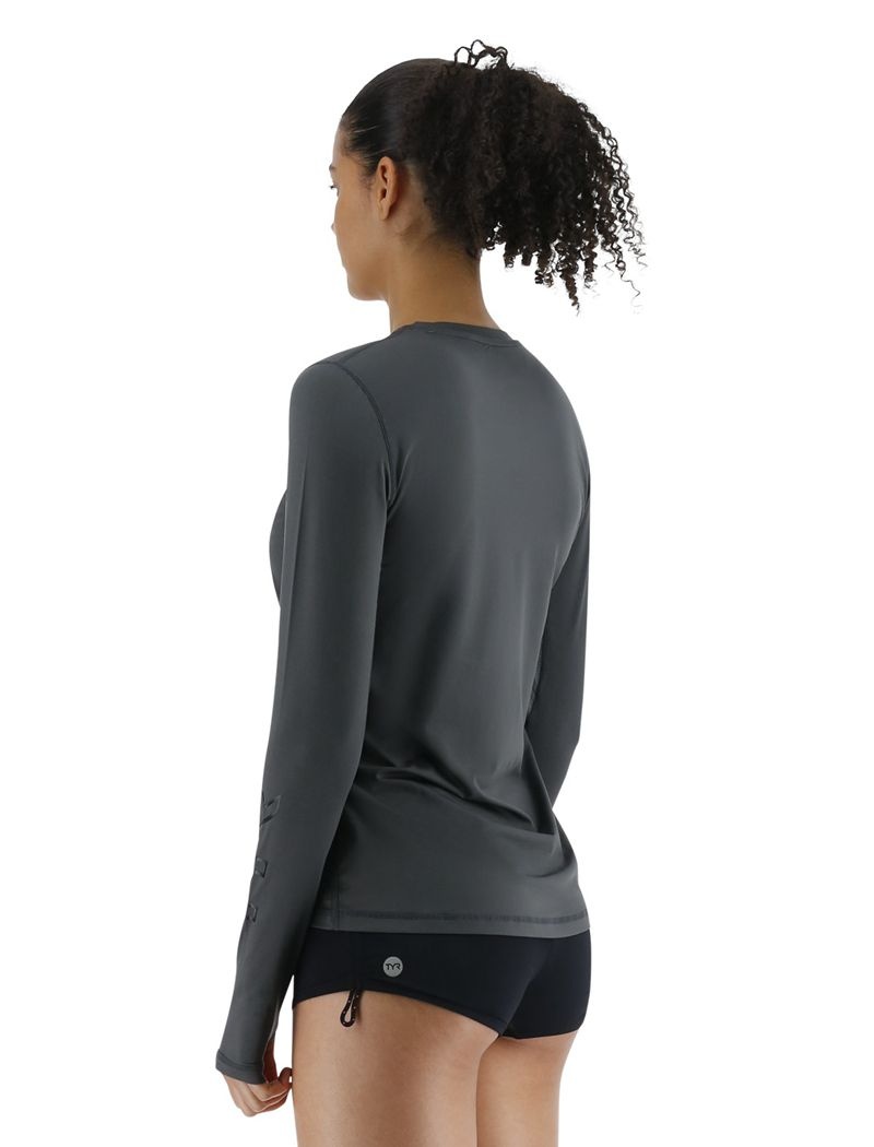 Chemises Tyr Sundefense? Vented Long Sleeve Crew Femme Grise Foncé | 70597930ZBZ