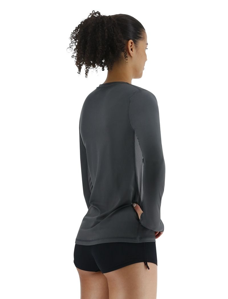 Chemises Tyr Sundefense? Vented Long Sleeve Crew Femme Grise Foncé | 70597930ZBZ