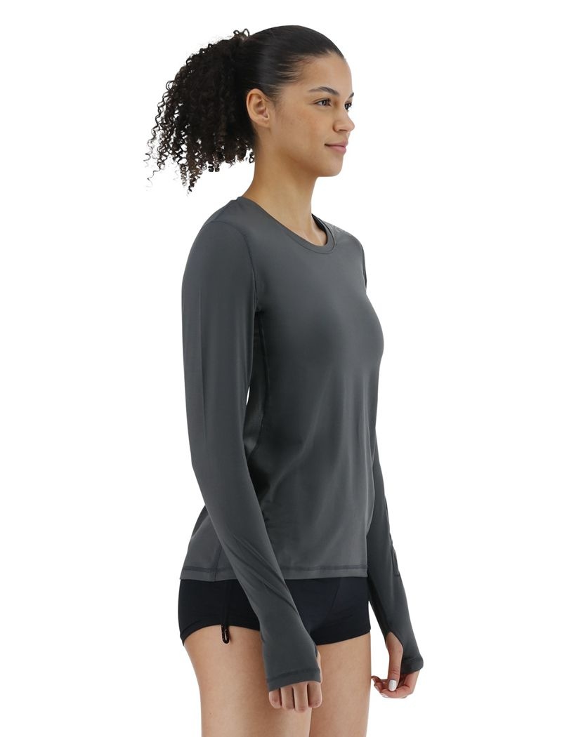 Chemises Tyr Sundefense? Vented Long Sleeve Crew Femme Grise Foncé | 70597930ZBZ