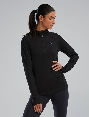 Chemises Tyr Sls? Long Sleeve1?4 Zip Femme Noir | 58799285UBZ