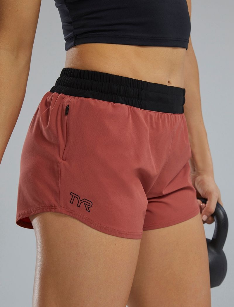 Shorts De Course Tyr Hydrosphere? Pace Femme Rouge Marron | 90270348QDB