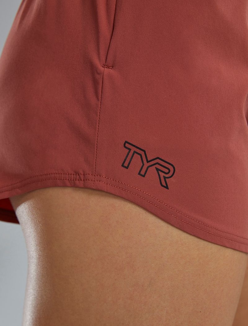 Shorts De Course Tyr Hydrosphere? Pace Femme Rouge Marron | 90270348QDB