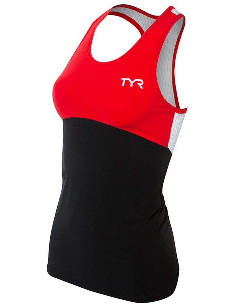 Debardeur Tyr Tri Carbon Femme Rouge Noir | 18716797BFO