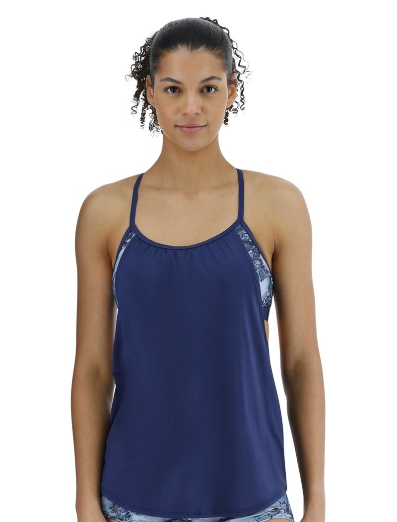 Debardeur Tyr Shea 2-in-1 Shale Femme Bleu Foncé Multicolore | 05196357IJC