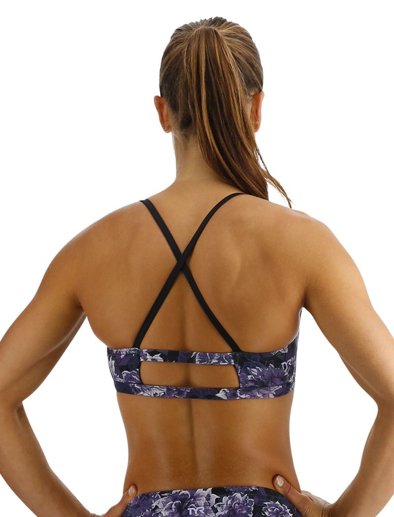 Soutien Gorge Sport Tyr Cara Polyhedron Femme Violette Multicolore | 65796724WRA